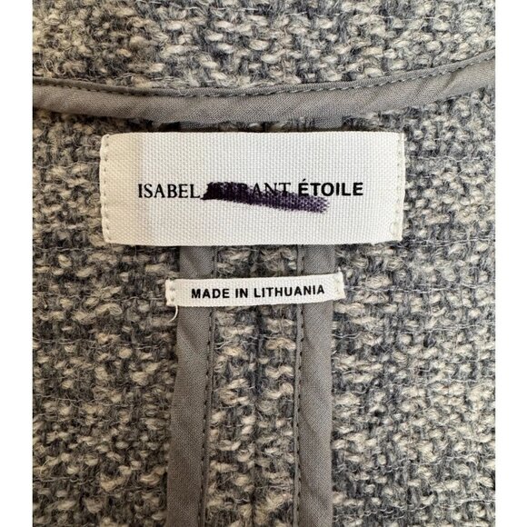Isabel Marant Etoile Grey and Ecru Tweed Woolen Jacket, Womens Size 36 - Picture 7 of 7